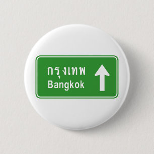 Badge Rond 5 Cm Bangkok A ⚠ Voyage Autoroutier Thaïlandais ⚠