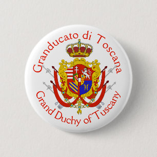 Badge Rond 5 Cm Bannière rouge blanc Grand-Duché de Toscane