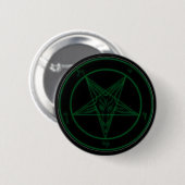 Badge Rond 5 Cm Baphomet en vert (Devant & derrière)