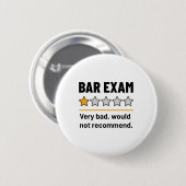 Badge Rond 5 Cm Bar Exam Funny 1 Étoiles Très Mauvais Ne Recommand (Devant & derrière)