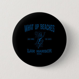 Badge Rond 5 Cm Bar Harbour Maine Me Amusante Plages Vintages Tee