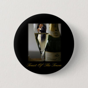 BADGE ROND 5 CM BARACK ET MICHELLE OBAMA :  PAIN GRILLÉ DE LA