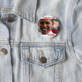 Badge Rond 5 Cm Barack le vote '08 (En situation)