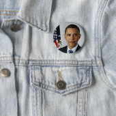 Badge Rond 5 Cm Barack Obama (En situation)