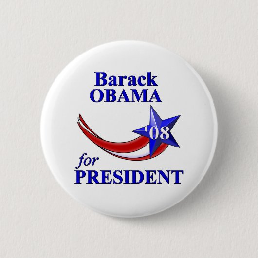 Badge Rond 5 Cm Barack Obama 08 (Devant)