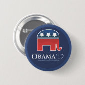 Badge Rond 5 Cm Barack Obama 2012 (Devant & derrière)