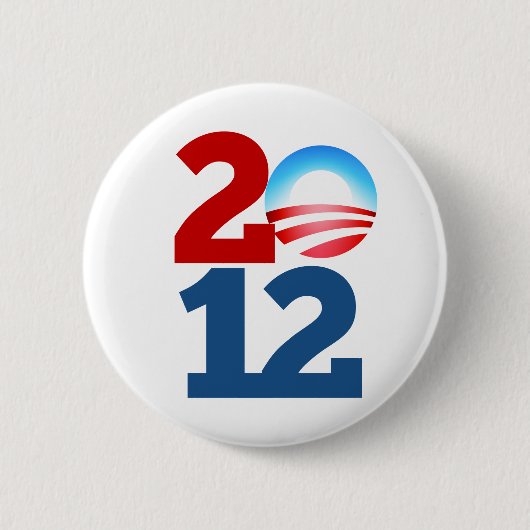 Badge Rond 5 Cm Barack Obama 2012 (Devant)