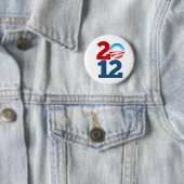 Badge Rond 5 Cm Barack Obama 2012 (En situation)