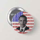 Badge Rond 5 Cm Barack Obama 2012 (Devant & derrière)
