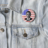Badge Rond 5 Cm Barack Obama 2012 (En situation)