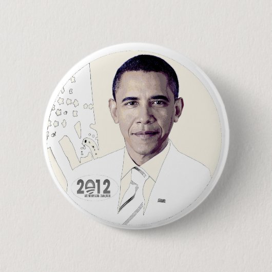 Badge Rond 5 Cm Barack Obama 2012 (Devant)