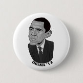 Badge Rond 5 Cm Barack Obama 2012 (Devant)