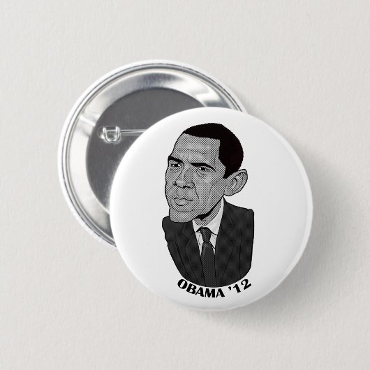Badge Rond 5 Cm Barack Obama 2012 (Devant & derrière)