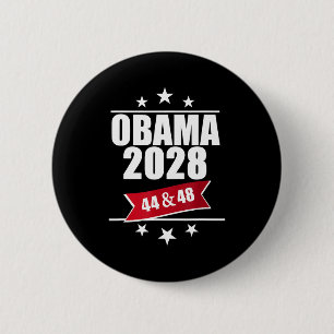 Badge Rond 5 Cm Barack Obama 2028 Président Drapeau Américain Pro