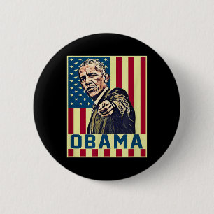 Badge Rond 5 Cm Barack Obama 44ème Président américain Pop Art Vin