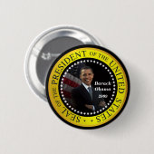 Badge Rond 5 Cm Barack Obama - bouton présidentiel de joint (Devant & derrière)