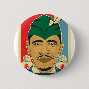 Badge Rond 5 Cm Barack Obama Hood Robin des Bois Barrack Obama.