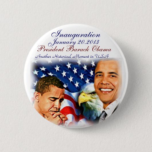 Badge Rond 5 Cm Barack Obama Inauguration2013_Button (Devant)