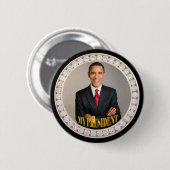 Badge Rond 5 Cm Barack Obama Mon Président (Devant & derrière)