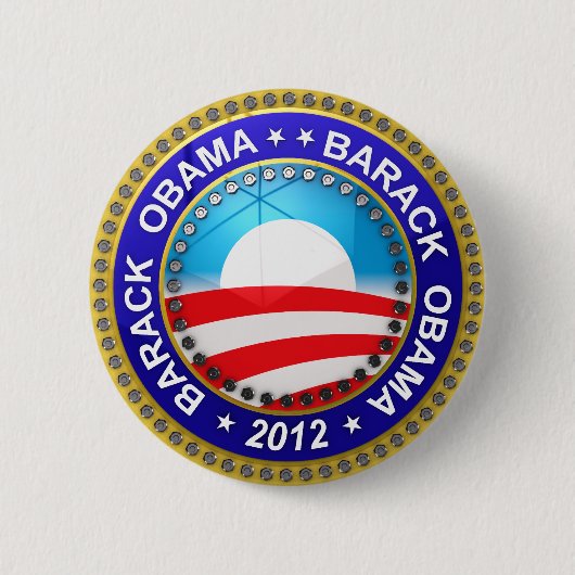 Badge Rond 5 Cm Barack Obama pour le président 2012 (Devant)