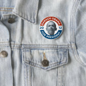 Badge Rond 5 Cm Barack Obama pour le président 2012 (En situation)