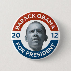 Badge Rond 5 Cm Barack Obama pour le président 2012