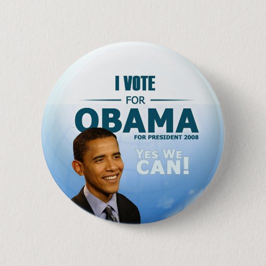 Badge Rond 5 Cm Barack Obama pour le Président Button (Devant)