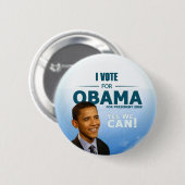 Badge Rond 5 Cm Barack Obama pour le Président Button (Devant & derrière)