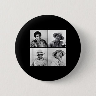 Badge Rond 5 Cm Barack Obama Retro Vintage Young Obama Fument Dans