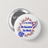 Badge Rond 5 Cm Baracked le monde (Devant & derrière)