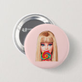 Badge Rond 5 Cm Barb Button (Devant & derrière)