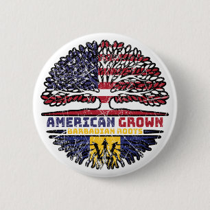 Badge Rond 5 Cm Barbados Barbadian US American États-Unis