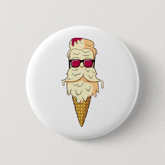 Badge Rond 5 Cm Barbe de crème glacée (Devant)