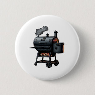Badge Rond 5 Cm Barbecue Grills Contreséquent Fumeur Byrbeque Gril
