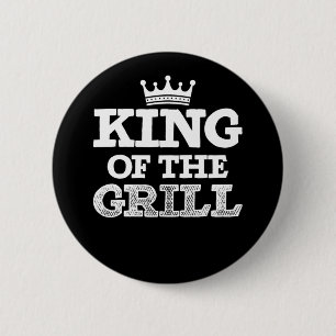 Badge Rond 5 Cm Barbecue King Of The Grill Retro Vintage