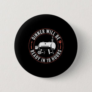 Badge Rond 5 Cm Barbecue Papa Fumer de la viande Fumer Barbecue Pa