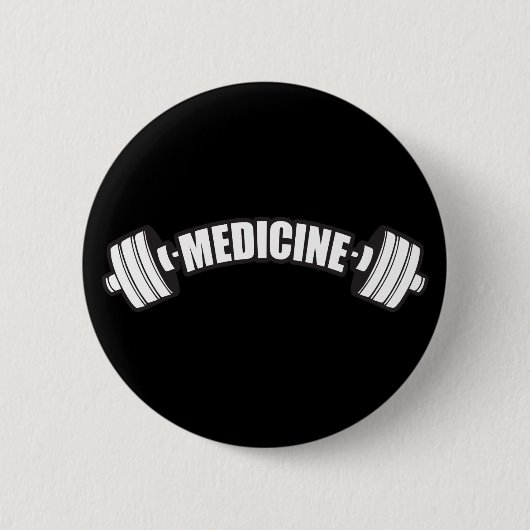 Badge Rond 5 Cm Barbell - Iron Medicine - Weight Lifting Gym (Devant)
