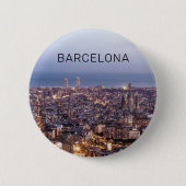 Badge Rond 5 Cm Barcelone Catalogne Sunset Skyline Espagne Citysca (Devant)