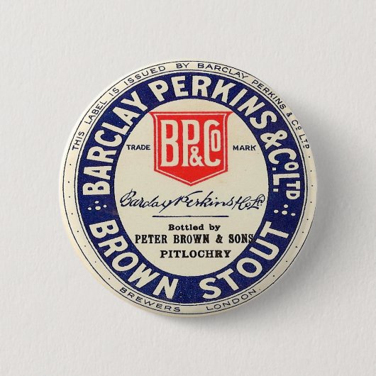 Badge Rond 5 Cm Barclay Perkins Brown Stout (Devant)