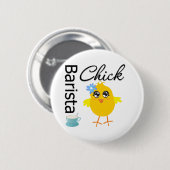 Badge Rond 5 Cm Barista Chick (Devant & derrière)