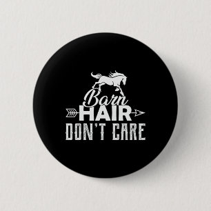 Badge Rond 5 Cm Barn Cheveux Pas D'Attention Amusant Horseback équ