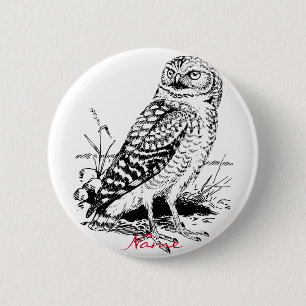 Badge Rond 5 Cm Barne Owl Thunder_Cove
