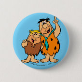 Badge Rond 5 Cm Barney Rubble et Fred Flintstone (Devant)