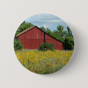 Badge Rond 5 Cm Barre rouge
