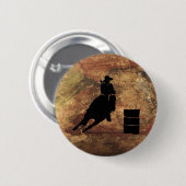 Badge Rond 5 Cm Barrel Racing Girl Silhouette on a Grunge Texture (Devant & derrière)