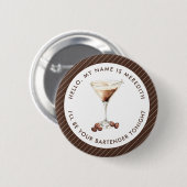 Badge Rond 5 Cm Bartender Espresso Martini Cocktail Event (Devant & derrière)