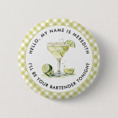 Badge Rond 5 Cm Bartender Margarita Cocktail Événement À Thème (Devant)