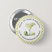 Badge Rond 5 Cm Bartender Margarita Cocktail Événement À Thème (Devant & derrière)