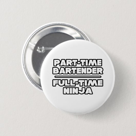 Badge Rond 5 Cm Bartender / Ninja (Devant & derrière)