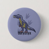 Badge Rond 5 Cm Baryonyx bleu (Devant)